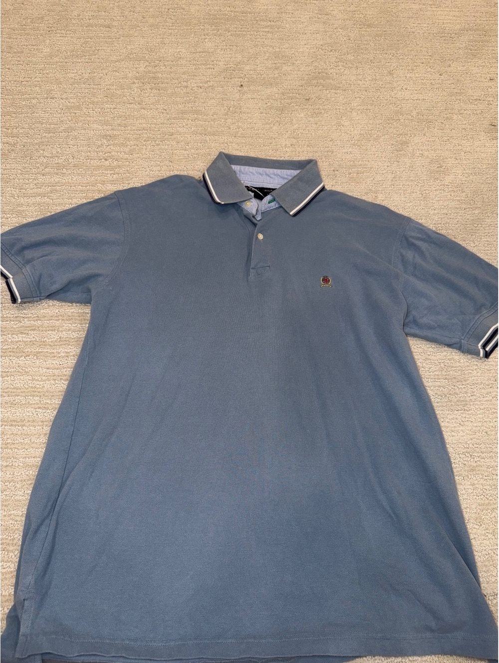 Tommy Hilfiger Vintage Fit Light Blue Short Sleeve Polo Shirt